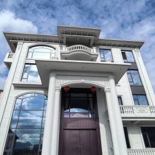 绥化白麻别墅外墙干挂石材效果示例