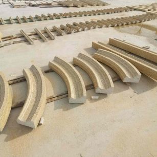 绥化 黄金麻花岗岩别墅线条