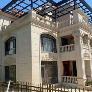 绥化 黄金麻花岗岩荔枝面别墅外墙干挂