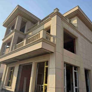 绥化 黄金麻花岗岩石材荔枝面外墙干挂效果展示