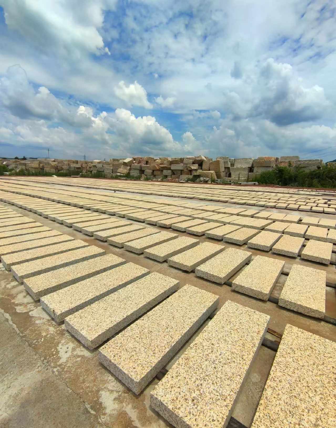 绥化 黄金麻荔枝面花岗岩石材地铺石防护中