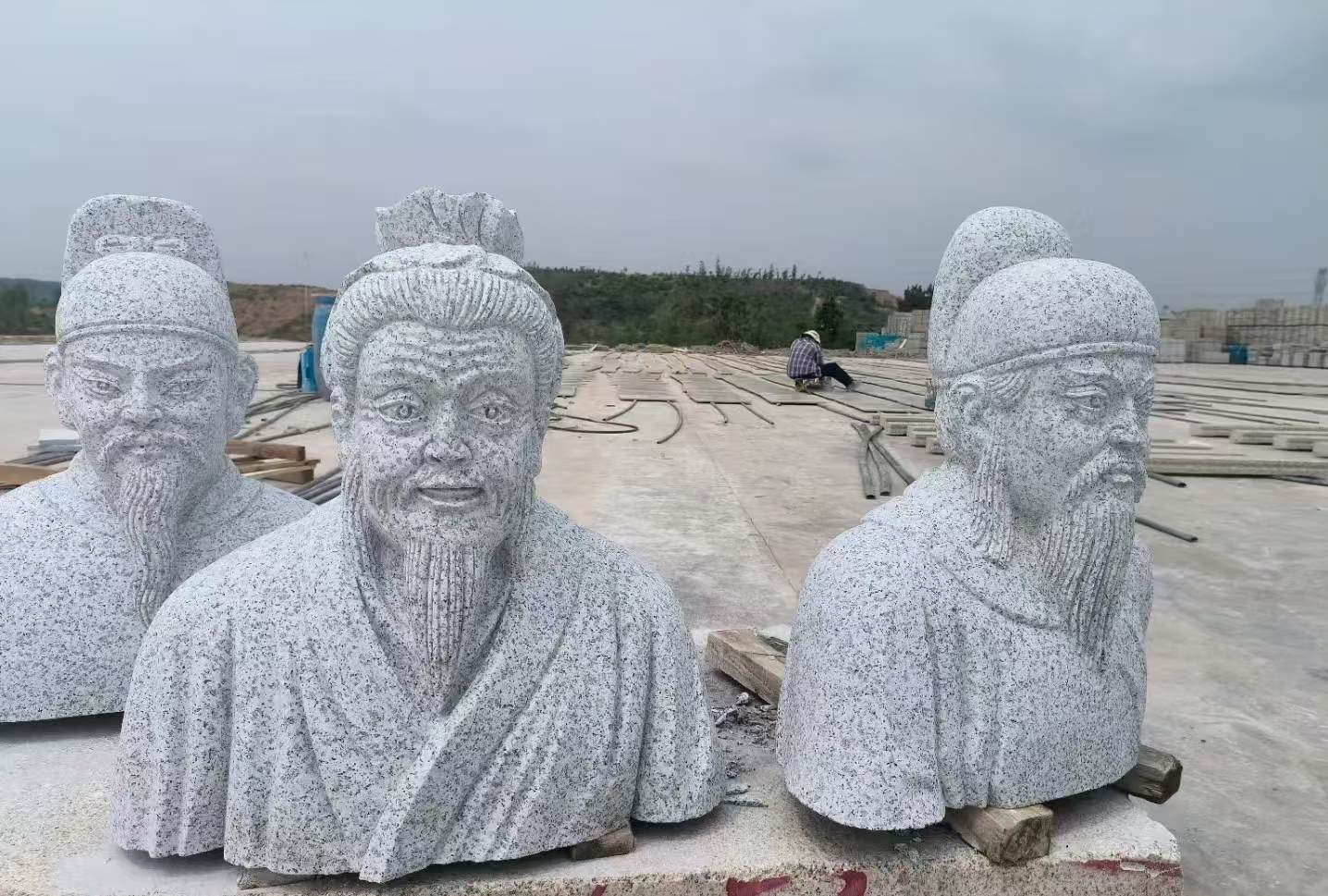 绥化 白麻花岗岩石材人物立体雕刻