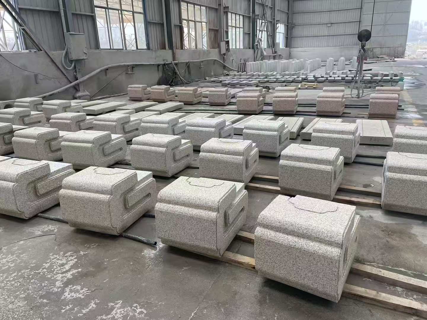 绥化 白麻花岗岩异形加工-石凳，坐凳