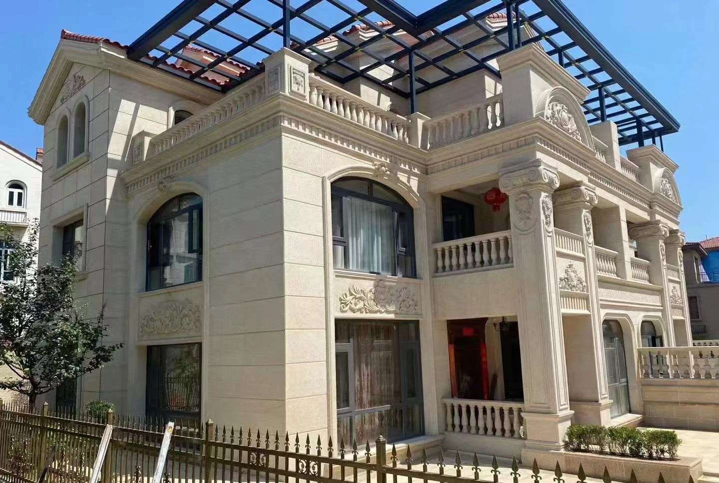 绥化 黄金麻花岗岩荔枝面别墅外墙干挂